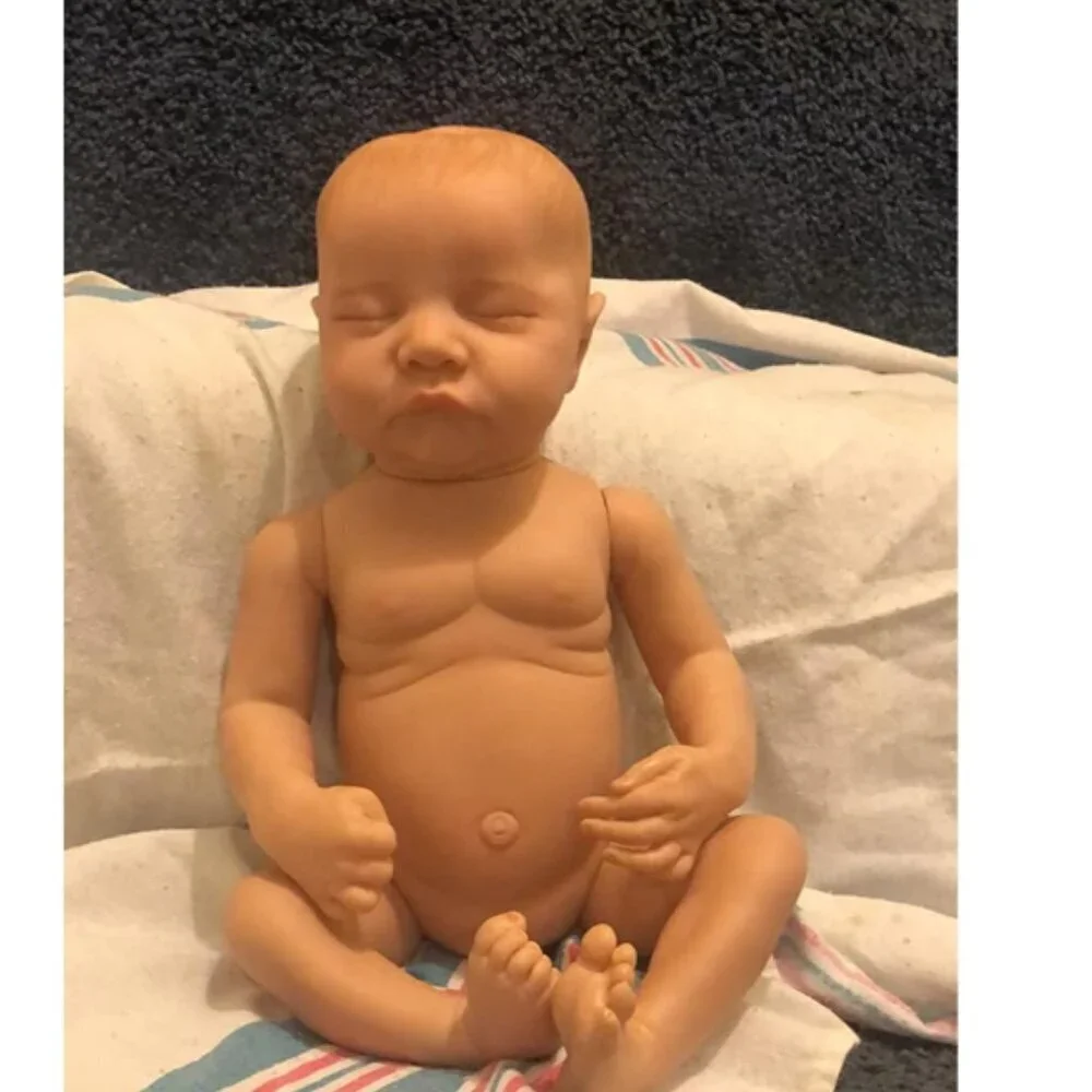🆕17inch Silicone Body Newborn Baby Doll Poseable Limbs Sleeping Doll Girl